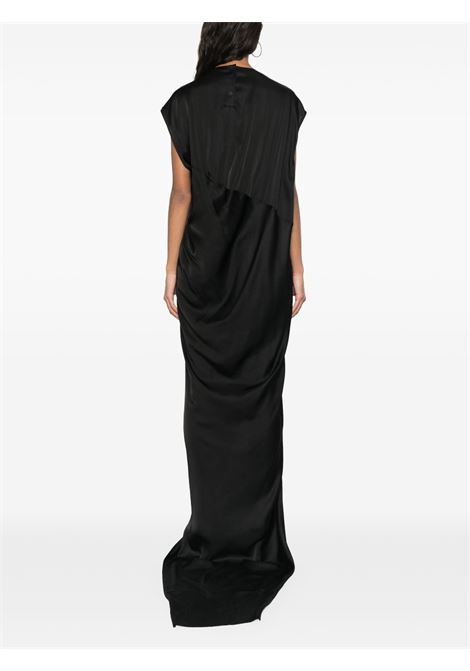 Black satin-finish edfu t maxi dress Rick owens - women RICK OWENS | RP01E7505SCH09